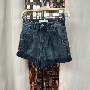 Refuge Charcoal/Black Mom Denim Jean Shorts Size 00